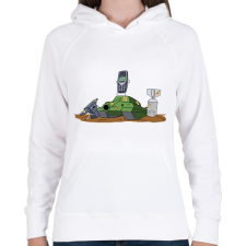 PRINTFASHION Nokia 3310, az elpusztíthatatlan - Női kapucnis pulóver - Fehér női pulóver, kardigán