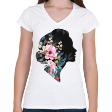 PRINTFASHION Nőnap - Női V-nyakú póló - Fehér