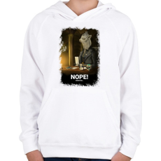 PRINTFASHION Nope Alpaka digitális festmény - Gyerek kapucnis pulóver - Fehér