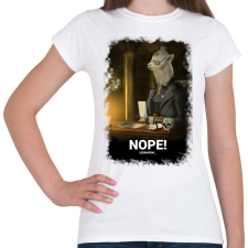 PRINTFASHION Nope Alpaka digitális festmény - Női póló - Fehér női póló