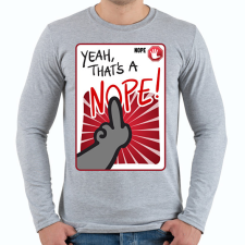 PRINTFASHION Nope! - Férfi hosszú ujjú póló - Sport szürke férfi póló