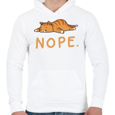 PRINTFASHION NOPE - Férfi kapucnis pulóver - Fehér