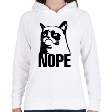 PRINTFASHION Nope - Női kapucnis pulóver - Fehér női pulóver, kardigán