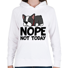 PRINTFASHION Nope puppy - Női kapucnis pulóver - Fehér női pulóver, kardigán