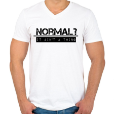 PRINTFASHION NORMAL? - Férfi V-nyakú póló - Fehér férfi póló