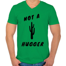 PRINTFASHION NOT A HUGGER - Férfi V-nyakú póló - Zöld