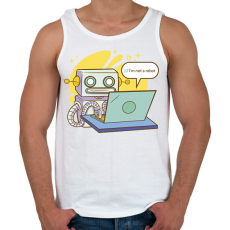PRINTFASHION Not a robot - Férfi atléta - Fehér