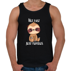 PRINTFASHION Not fast just furious - Férfi atléta - Fekete