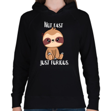 PRINTFASHION Not fast just furious - Női kapucnis pulóver - Fekete női pulóver, kardigán