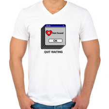 PRINTFASHION not found - Férfi V-nyakú póló - Fehér férfi póló