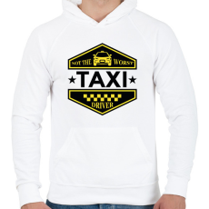 PRINTFASHION Not the worst taxi driver - Férfi kapucnis pulóver - Fehér