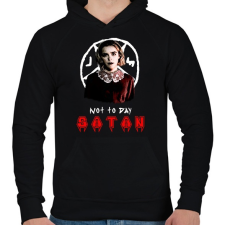 PRINTFASHION not to day satan - Férfi kapucnis pulóver - Fekete férfi pulóver, kardigán