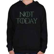 PRINTFASHION Not Today - Game of Thrones - Gyerek kapucnis pulóver - Fekete gyerek pulóver, kardigán