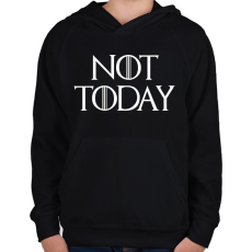 PRINTFASHION Not Today - Trónok harca - Gyerek kapucnis pulóver - Fekete