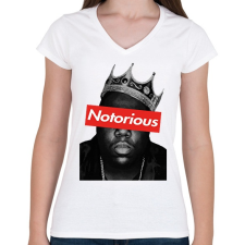 PRINTFASHION Notorious Big - Női V-nyakú póló - Fehér női póló