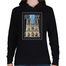 PRINTFASHION Notre Dame - Női kapucnis pulóver - Fekete