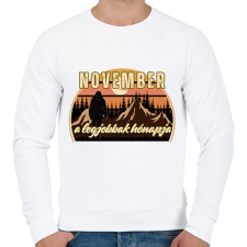 PRINTFASHION November a legjobbak hónapja 1 - Férfi pulóver - Fehér férfi pulóver, kardigán