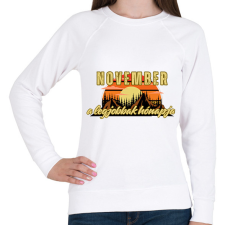 PRINTFASHION November a legjobbak hónapja - Női pulóver - Fehér női pulóver, kardigán