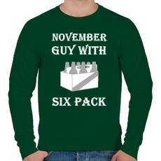 PRINTFASHION Novemberben született kockás hasú 2 - Férfi pulóver - Sötétzöld