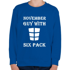 PRINTFASHION Novemberben született kockás hasú - Gyerek pulóver - Királykék gyerek pulóver, kardigán