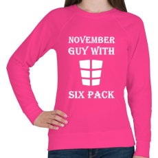 PRINTFASHION Novemberben született kockás hasú - Női pulóver - Fukszia