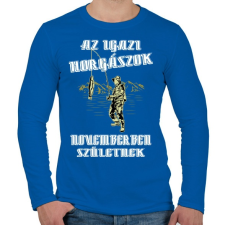 PRINTFASHION Novemberi horgász - Férfi hosszú ujjú póló - Királykék férfi póló