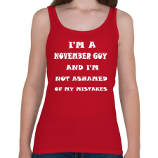 PRINTFASHION Novemberi vagyok és nem szégyellem a hibáimat - Női atléta - Cseresznyepiros női trikó