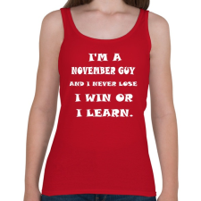 PRINTFASHION Novemberi vagyok és nem veszítek hanem tanulok - Női atléta - Cseresznyepiros női trikó