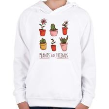 PRINTFASHION Növények - Gyerek kapucnis pulóver - Fehér gyerek pulóver, kardigán