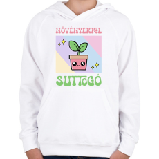 PRINTFASHION Növényekkel suttogó - Gyerek kapucnis pulóver - Fehér