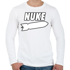 PRINTFASHION Nuke - Férfi hosszú ujjú póló - Fehér