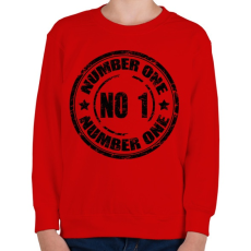 PRINTFASHION Number 1 - Gyerek pulóver - Piros