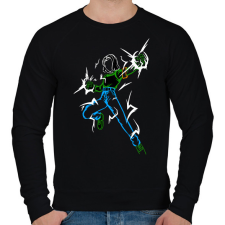 PRINTFASHION NUMERO 17 - Férfi pulóver - Fekete férfi pulóver, kardigán