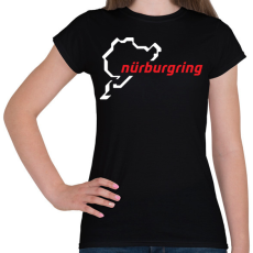PRINTFASHION Nürburgring fehér - Női póló - Fekete