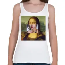 PRINTFASHION Nyalókázó Mona - Női atléta - Fehér női trikó