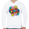 PRINTFASHION Nyár - Férfi kapucnis pulóver - Fehér