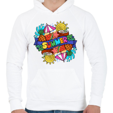 PRINTFASHION Nyár - Férfi kapucnis pulóver - Fehér férfi pulóver, kardigán