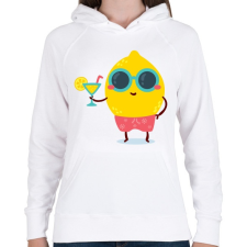 PRINTFASHION Nyár - Női kapucnis pulóver - Fehér női pulóver, kardigán