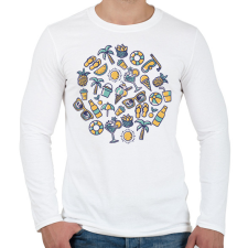 PRINTFASHION Nyaralás - Férfi hosszú ujjú póló - Fehér férfi póló