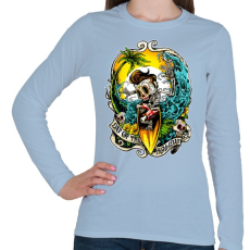 PRINTFASHION Nyaralás - Női hosszú ujjú póló - Világoskék