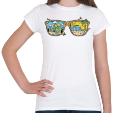 PRINTFASHION Nyaralós napszemüveg - Női póló - Fehér