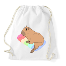 PRINTFASHION Nyári capybara - Sportzsák, Tornazsák - Fehér tornazsák