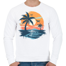 PRINTFASHION Nyári hangulat  - Férfi pulóver - Fehér férfi pulóver, kardigán