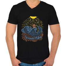PRINTFASHION Nyári hangulat - Férfi V-nyakú póló - Fekete férfi póló