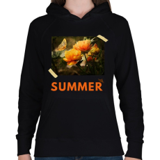 PRINTFASHION Nyári kép2 - Női kapucnis pulóver - Fekete