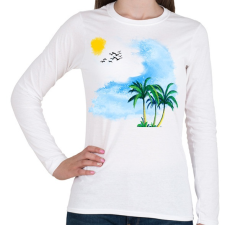PRINTFASHION NYÁRI KÉP - Női hosszú ujjú póló - Fehér női póló