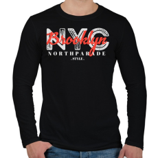 PRINTFASHION NYC  Brooklyn - Férfi hosszú ujjú póló - Fekete