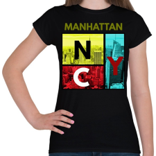 PRINTFASHION NYC MANHATTAN - Női póló - Fekete női póló