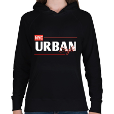 PRINTFASHION NYC Urban style - Női kapucnis pulóver - Fekete női pulóver, kardigán