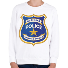 PRINTFASHION Nyelvtan rendőrség - Gyerek pulóver - Fehér